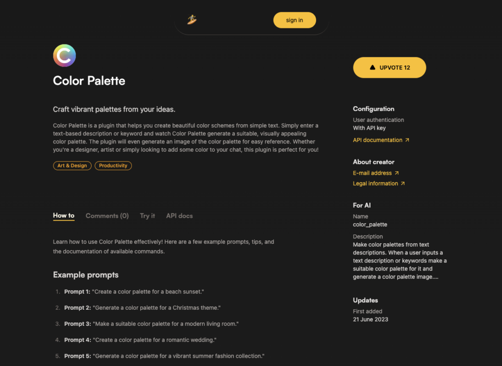【Color Palette】ChatGPT プラグイン 使い方:配色のカラーパレットをテキストから簡単作成! | ChatGPTの学校