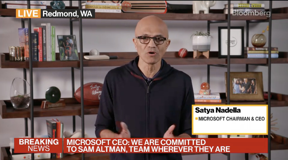 Microsoft Wants to Work With Altman, No Matter What, CEO Nadella Says