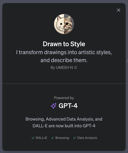 「GPTs」活用事例：スケッチをアーティスティック画像に変換する「Drawn to Style」
