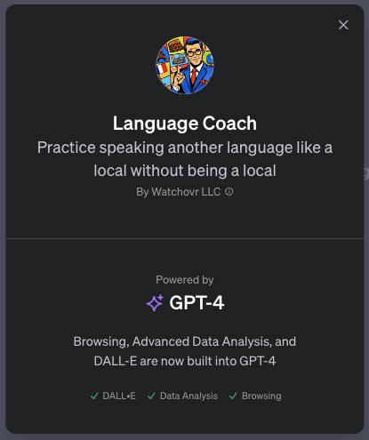 「GPTs」活用事例：外国語をネイティブのように話す練習をサポートする「Language Coach」