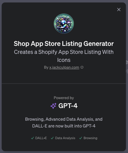 「GPTs」活用事例：Shopifyアプリの紹介ページとロゴを作成する「Shop App Store Listing Generator」