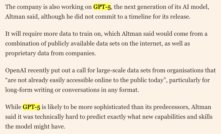 サム・アルトマンが、GPT-5を開発中と名言