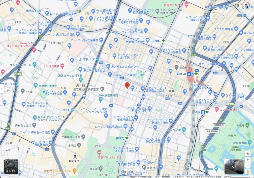 OpenAI Japan合同会社の地図（東京都港区西新橋3丁目4番2号）