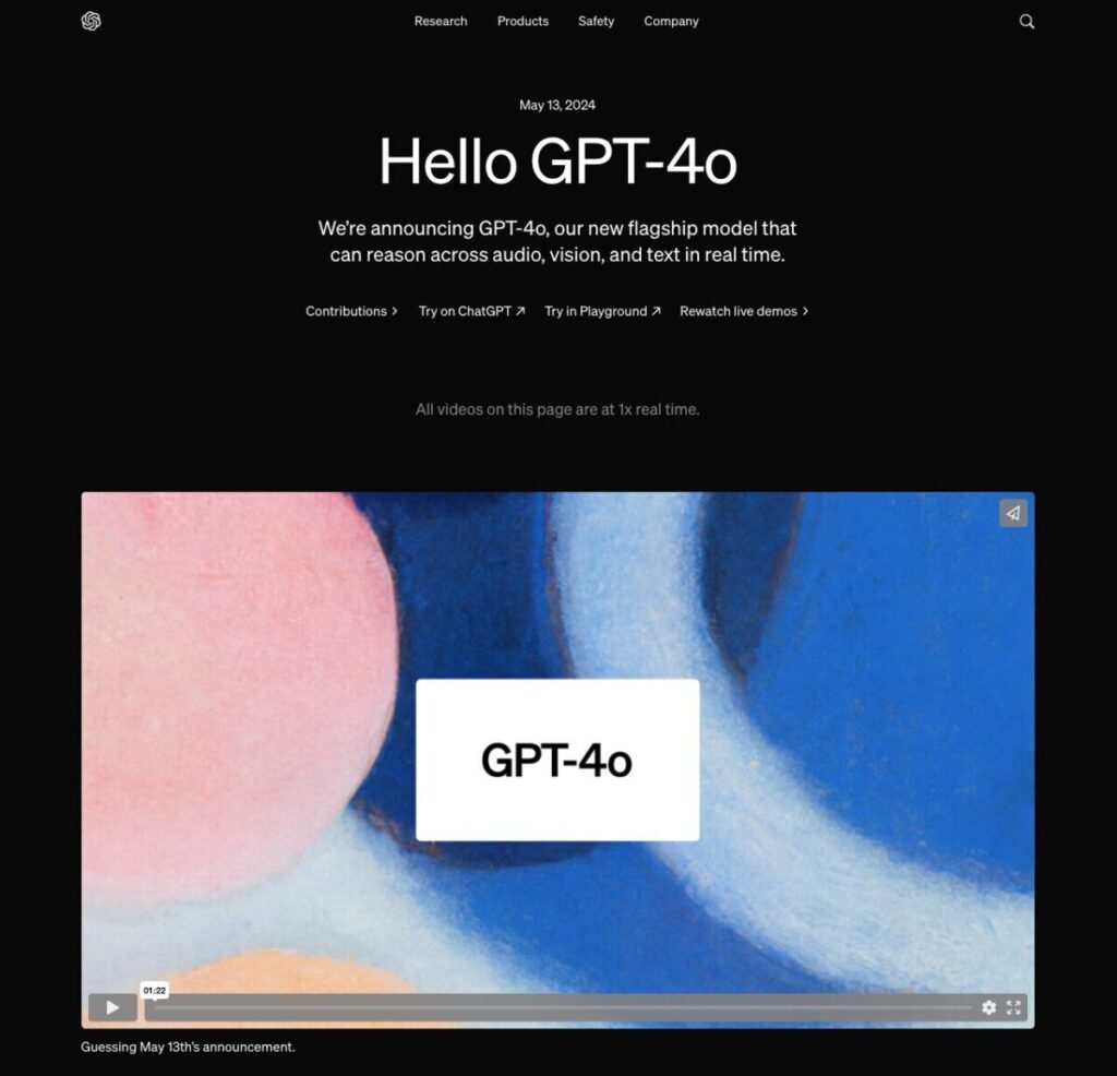 Hello GPT-4o | OpenAI