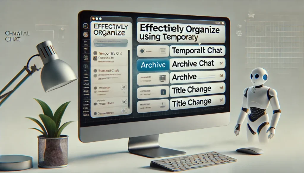 「一時チャット」「アーカイブ」「タイトル変更」を組み合わせて効果的に整理