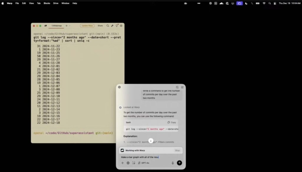 「Warp」や「Xcode」を使ったコーディングの効率化 Work with Apps—12 Days of OpenAI: Day 11