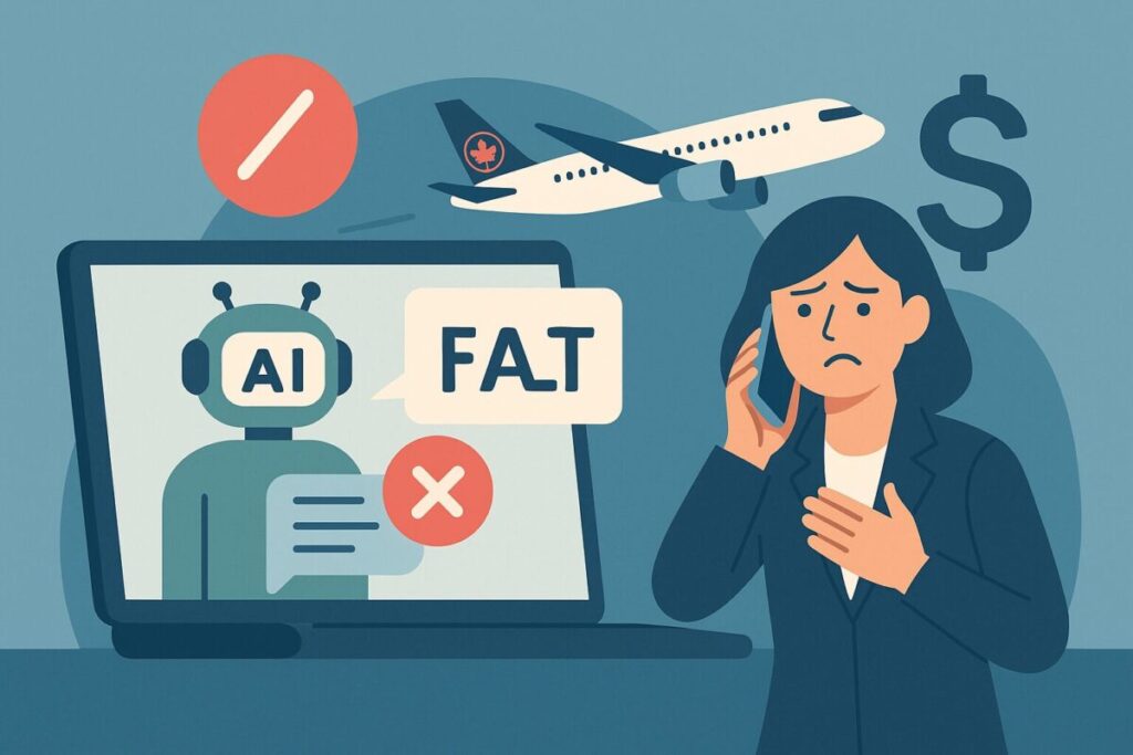 ChatGPTの失敗例②エア・カナダのAIチャットが虚偽案内→損害賠償命令
