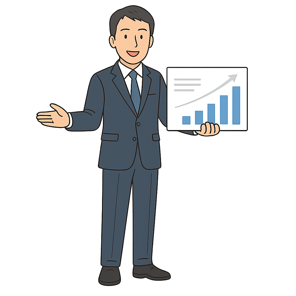 ビジネスプレゼン用の男性人物イラスト