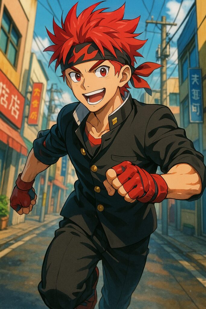 生成されたアニメ風のキャラクター画像「烈火（れっか）」