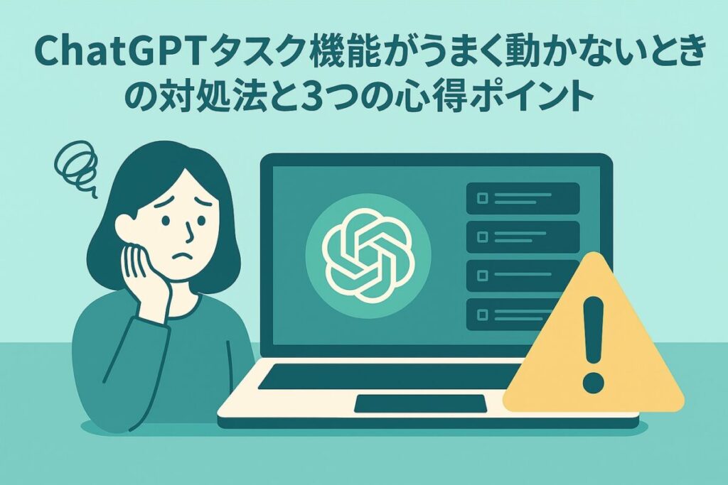 ChatGPT タスク機能がうまく動かないときの対処法と3つの心得ポイント