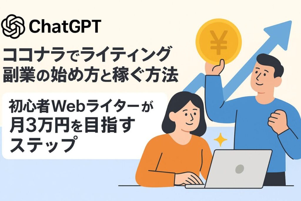 ChatGPT ココナラでライティング副業の始め方と稼ぐ方法｜初心者Webライターが月3万円を目指すステップ まとめ