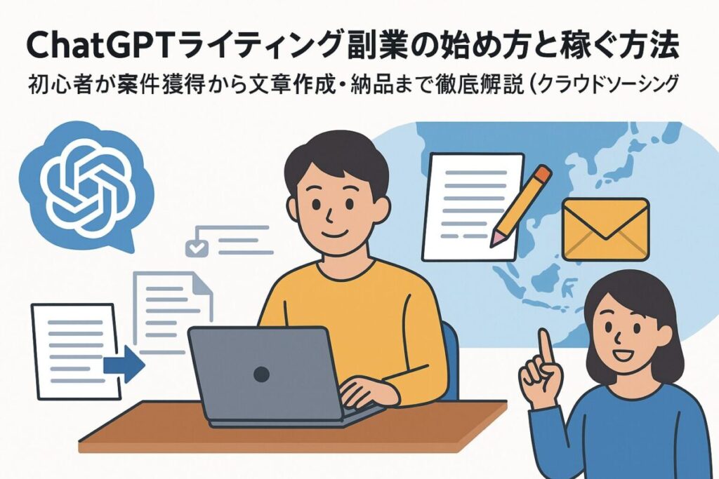 ChatGPT ライティング副業の始め方と稼ぐ方法｜初心者が案件獲得から文章作成・納品まで徹底解説（クラウドソーシング編）