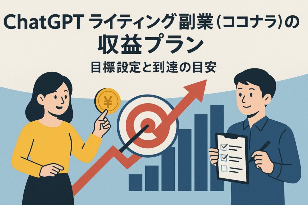 ChatGPT ライティング副業（ココナラ）の収益プラン｜目標設定と到達の目安