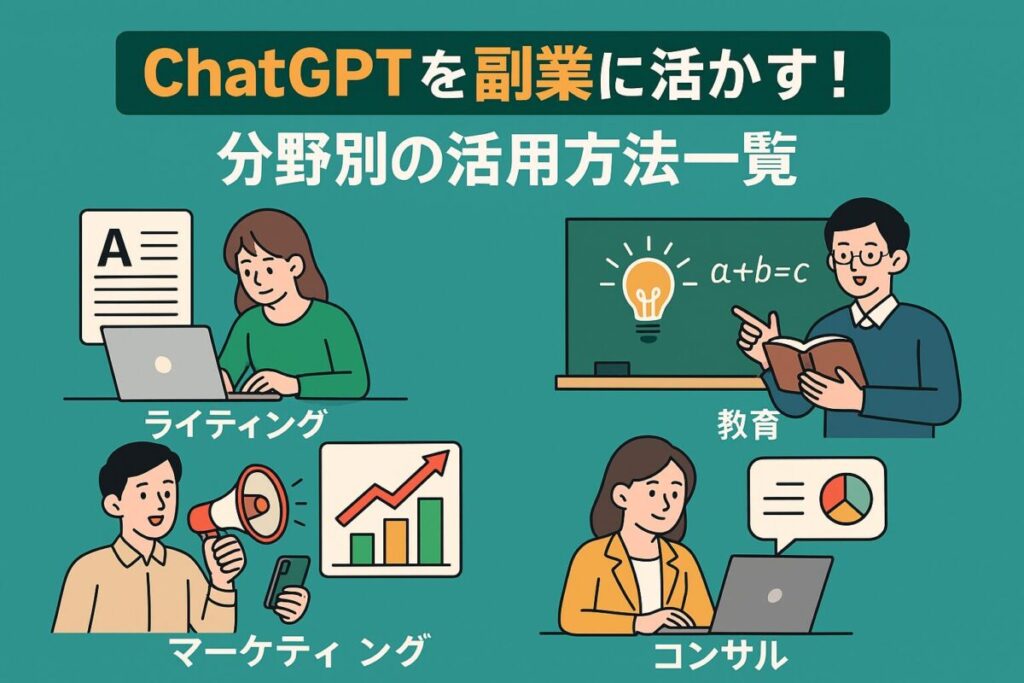 ChatGPTを副業に活かす！分野別の活用方法一覧