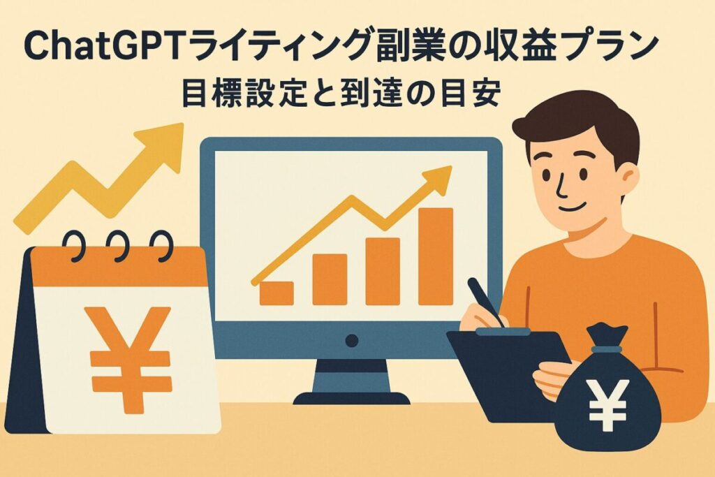 ChatGPTライティング副業の収益プラン｜目標設定と到達の目安